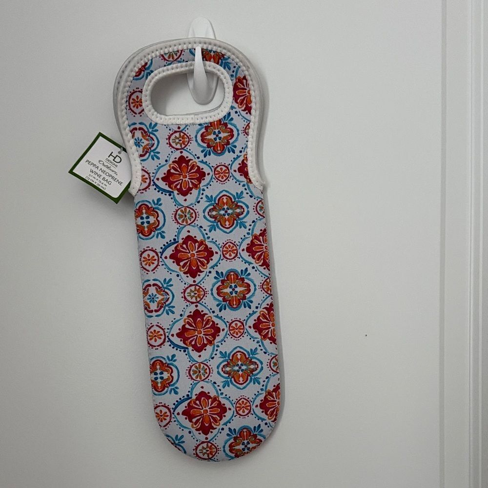 Floral Patterned Wine Tote by [Brand]